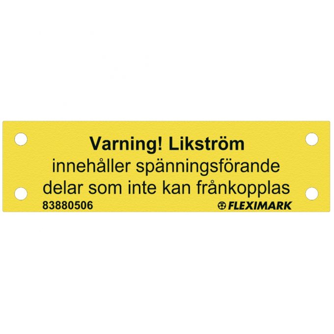 Varning likström 90x25 gravyr -0
